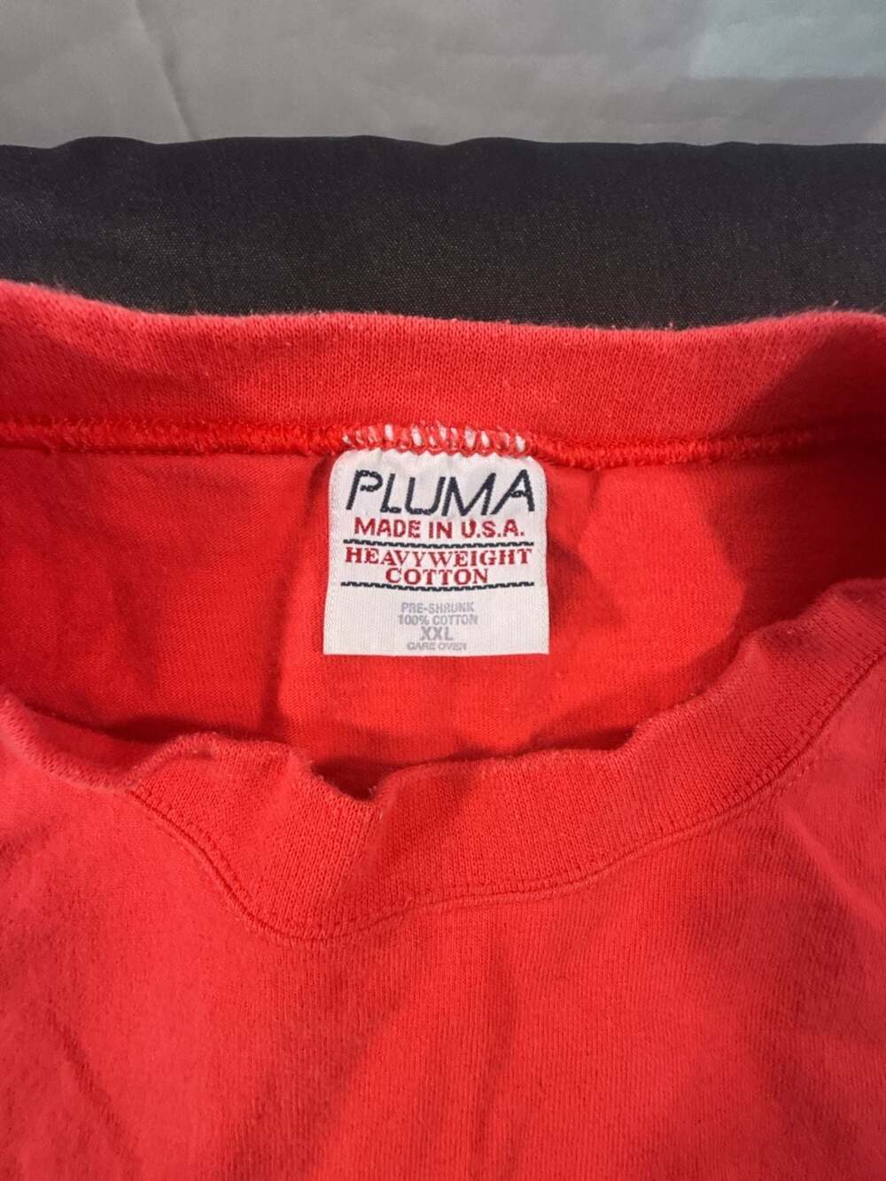 Vintage Pluma Heavyweight Cotton T-Shirt Men's XXL Red Made In USA